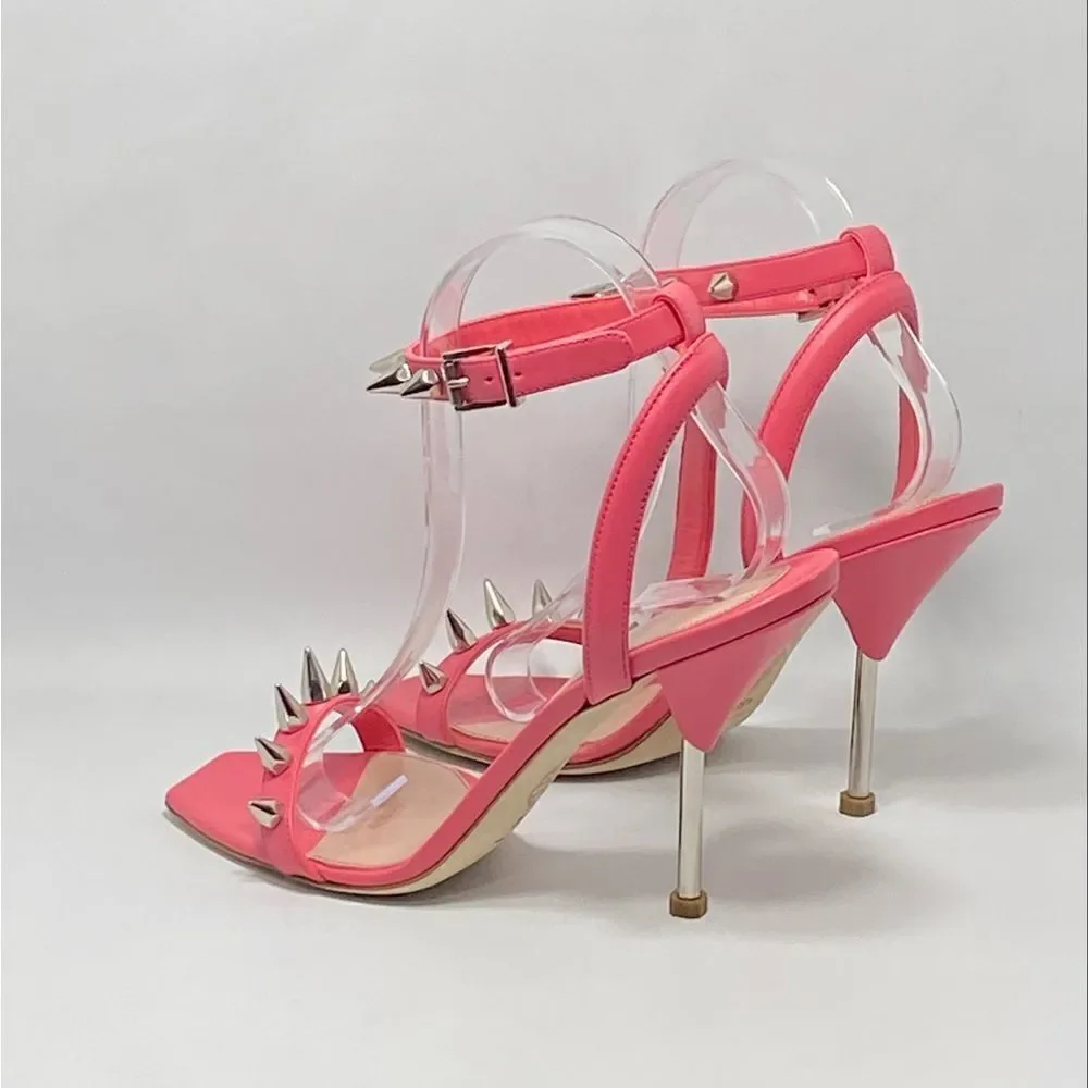 Alexander McQueen Punk Stud Leather Ankle-Strap Sandals size 39.5